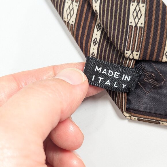 Retro 1970s crepe Silk LANVIN Paris neck tie made in Italy - Picture 6 of 9